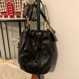 NWT Black Leather Coach Bag